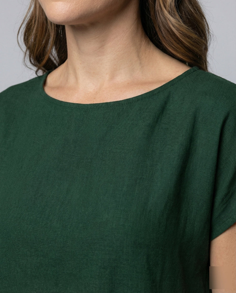 Zaria Linen Blend Dress with Oversized