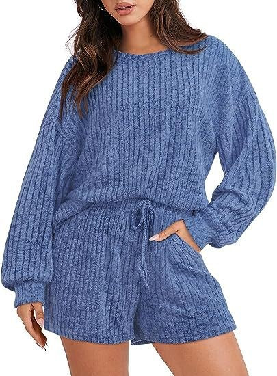 Zaria Suit with Elastic Waist in Blue