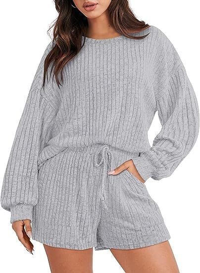 Zaria Suit with Elastic Waist in Grey