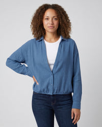 Zelda Casual Linen Blouse with Button Front
