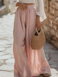 Zelda Linen Trousers in Pink