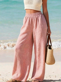 Zelda Linen Trousers in Pink