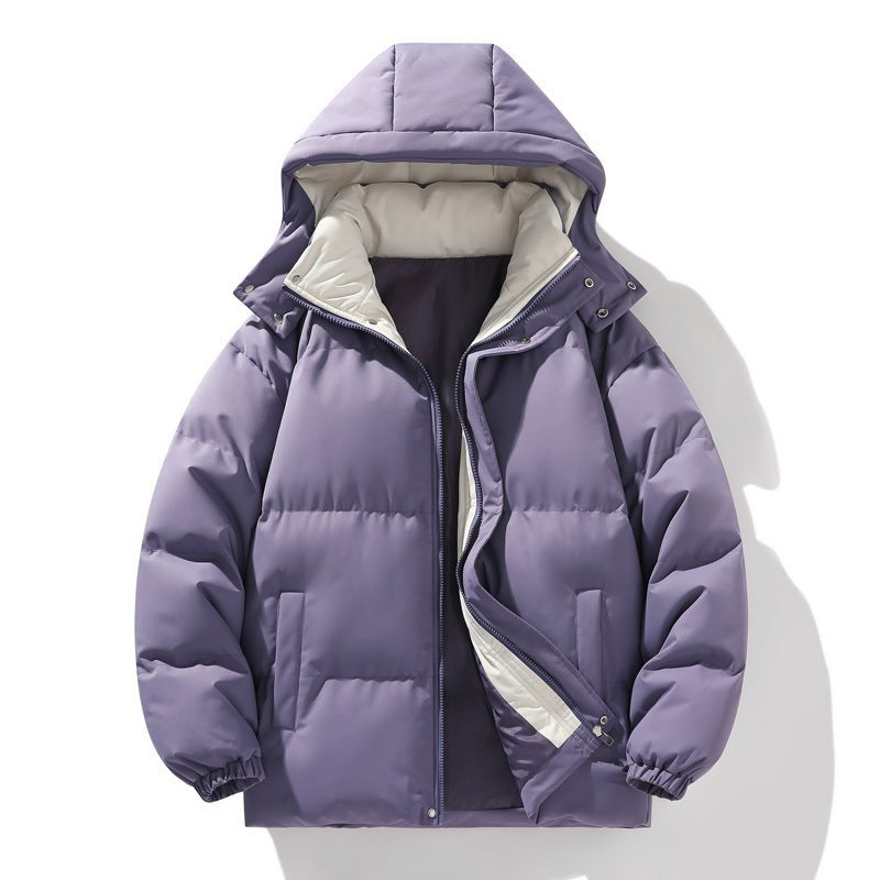 Zelda Quilted Jacket with Hood in Night Purple