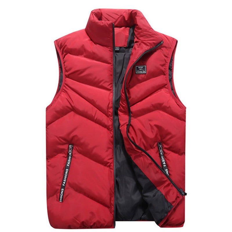 Zelda Vest with Zip Front and Pockets in Red