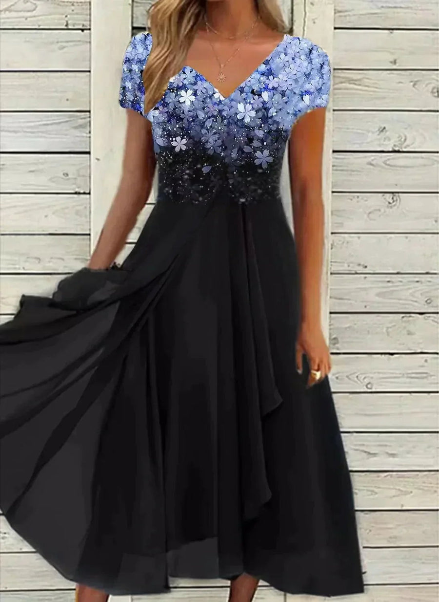 Zelvara Women's Cocktail Party Dress Midi in Black