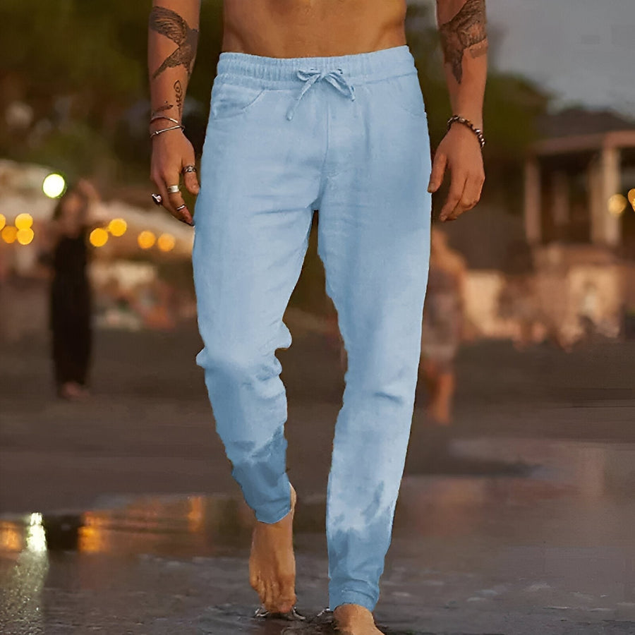 Zeno Casual Trousers in Light Blue
