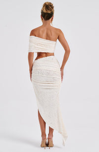 Edith Midi Skirt in Ivory