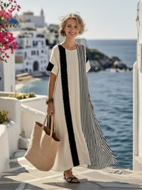 Zindelle Women's Maxi Sundress Striped Panel in Striped