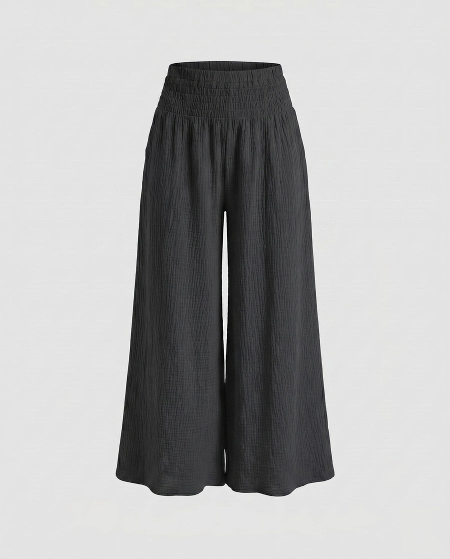 Zinnia Breathable Linen Trousers in Black