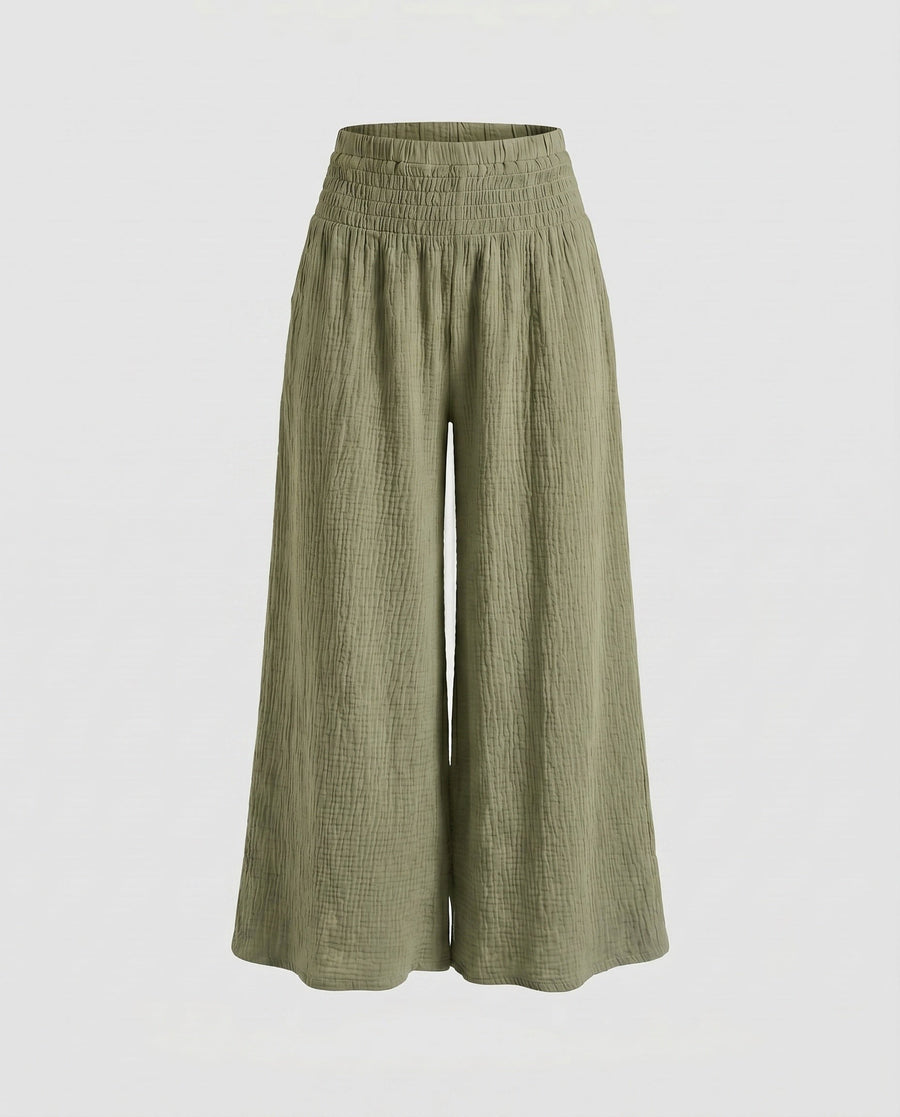Zinnia Breathable Linen Trousers in Green