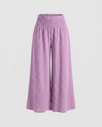 Zinnia Breathable Linen Trousers in Purple