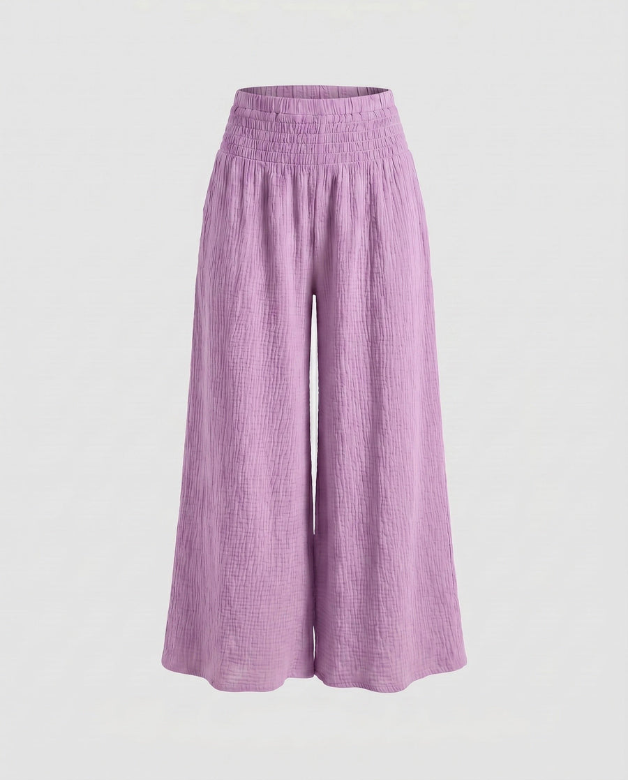Zinnia Breathable Linen Trousers in Purple
