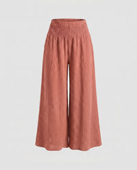 Zinnia Breathable Linen Trousers in Red