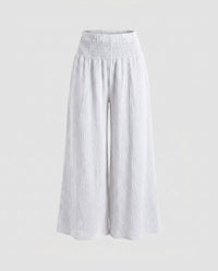Zinnia Breathable Linen Trousers in White