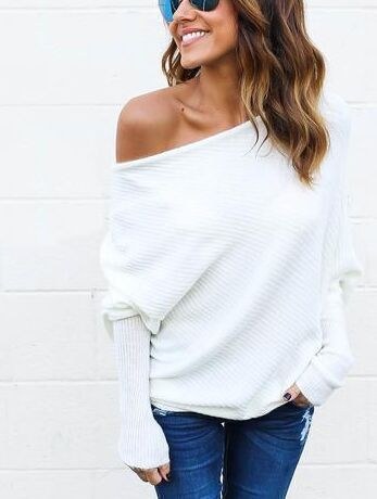Zinnia Casual Sweater in White