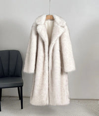 Zinnia Elegant Coat with Pockets in White