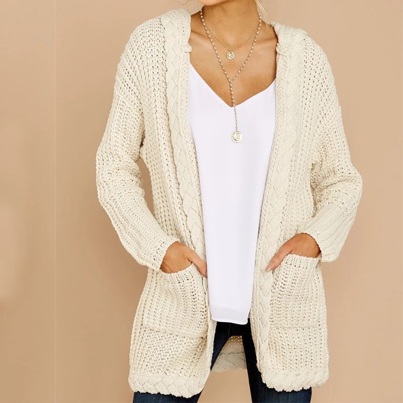 Zinnia Knit Cardigan with Pockets and Hood