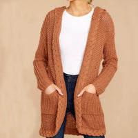 Zinnia Knit Cardigan with Pockets and Hood
