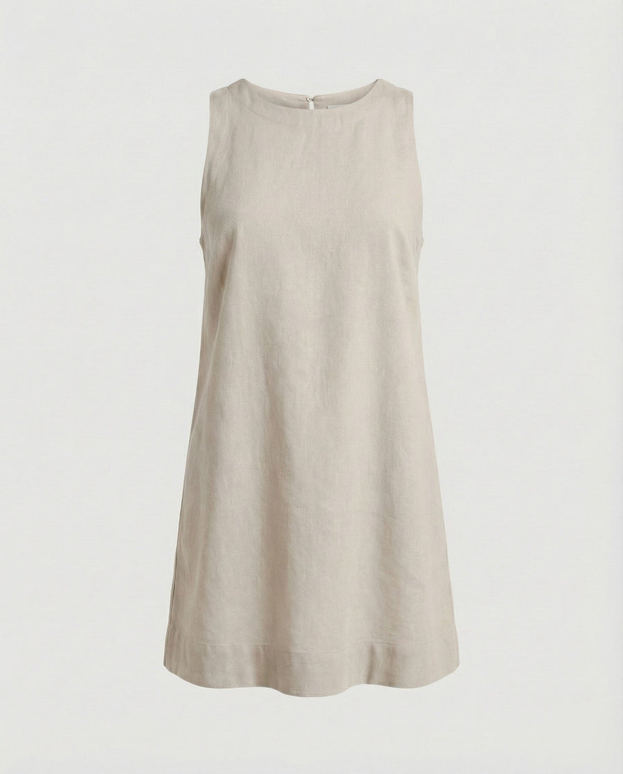 Zinnia Mini Dress with Sleeveless in White