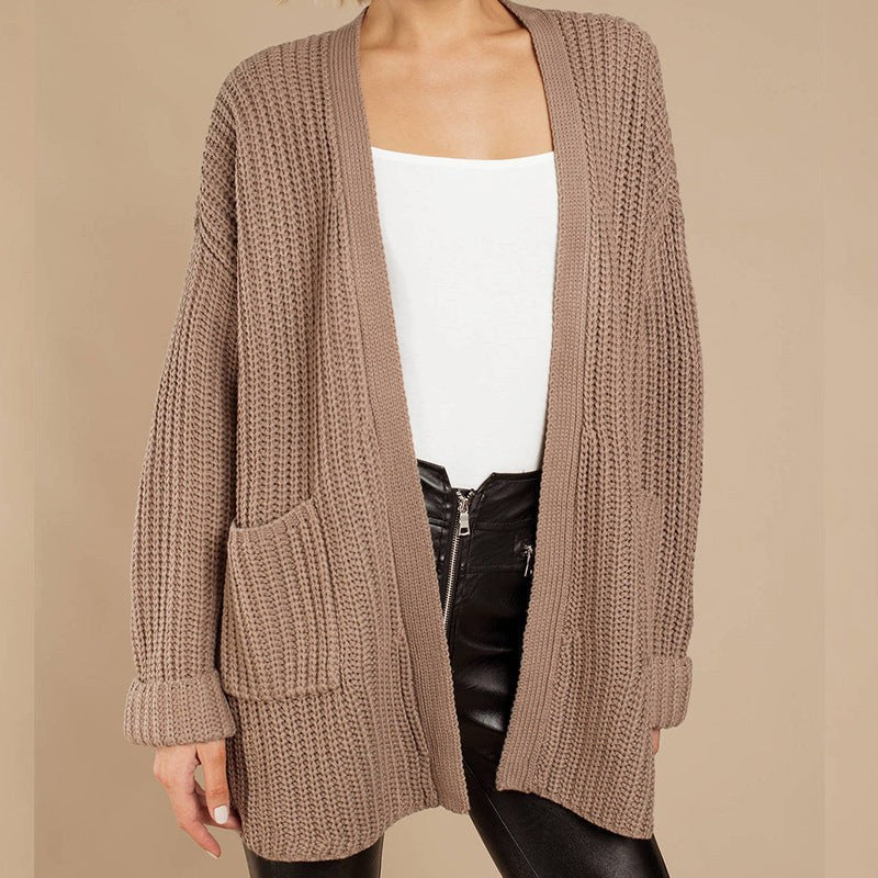 Zita Casual Knit Jacket with V-Neck