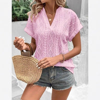 Zoe Blouse with Short Sleeve in Pink