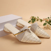 Zoe Elegant Mules in Beige