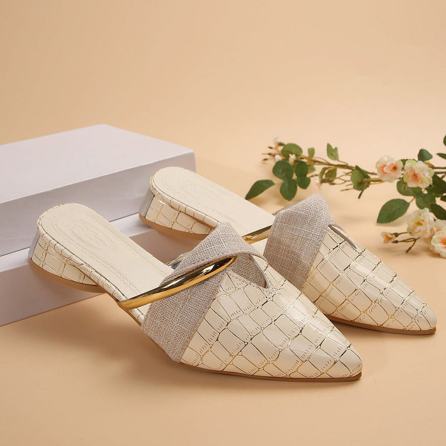 Zoe Elegant Mules in Beige