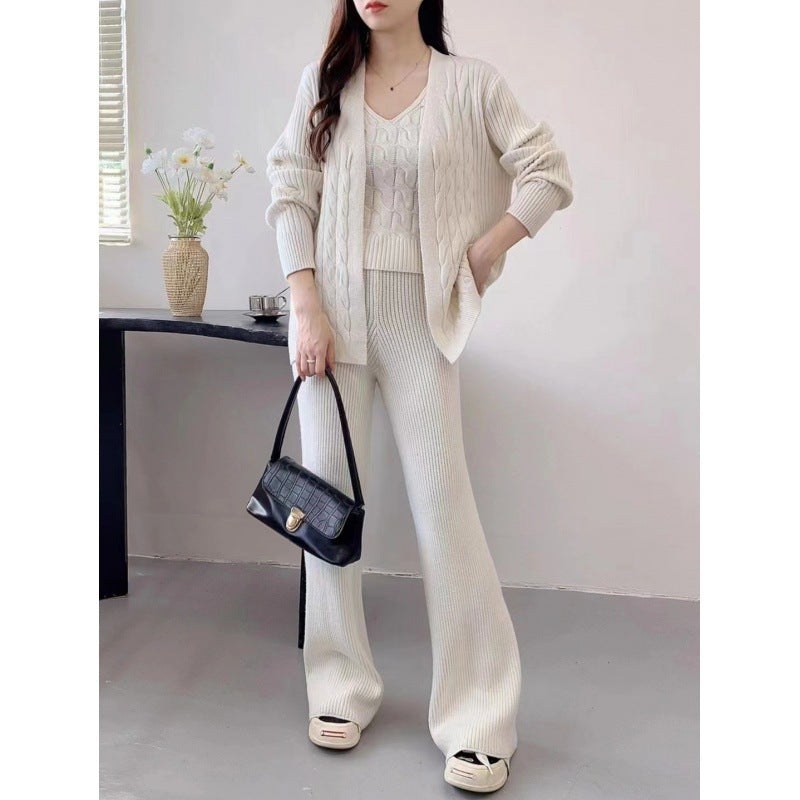 Zoe Knit Trousers in Cream