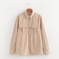 Zoe Relaxed Blouse with Pockets in Beige