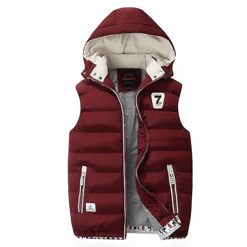 Zoe Vest with Hood in Red