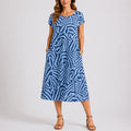 Zolveth Women's Summer Midi Dress Abstract Print