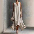 Zolvine Women's Maxi Sundress with Flounce Hem