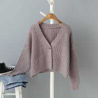 Zora Casual Knit Cardigan in Coffee