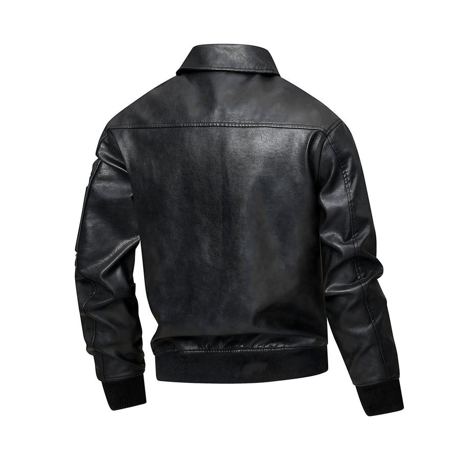 Zora Casual Leather Jacket with Pockets