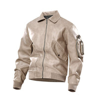 Zora Casual Leather Jacket with Pockets