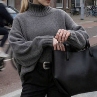 Zora Casual Sweater with Oversized in Grey