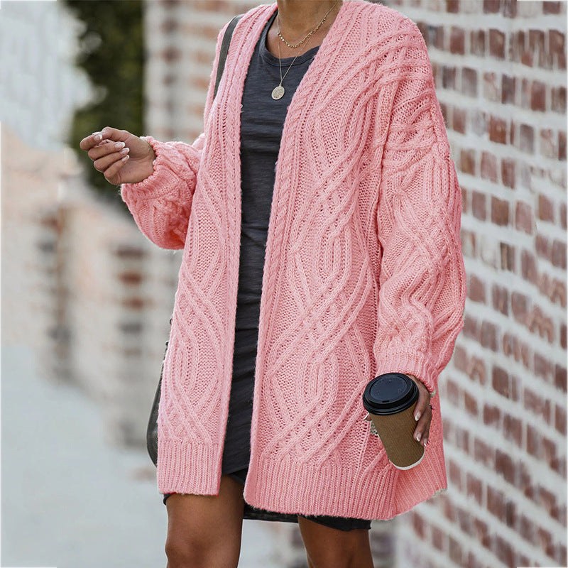 Zora Elegant Knit Cardigan in Pink