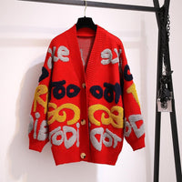 Zora Knit Cardigan in Red