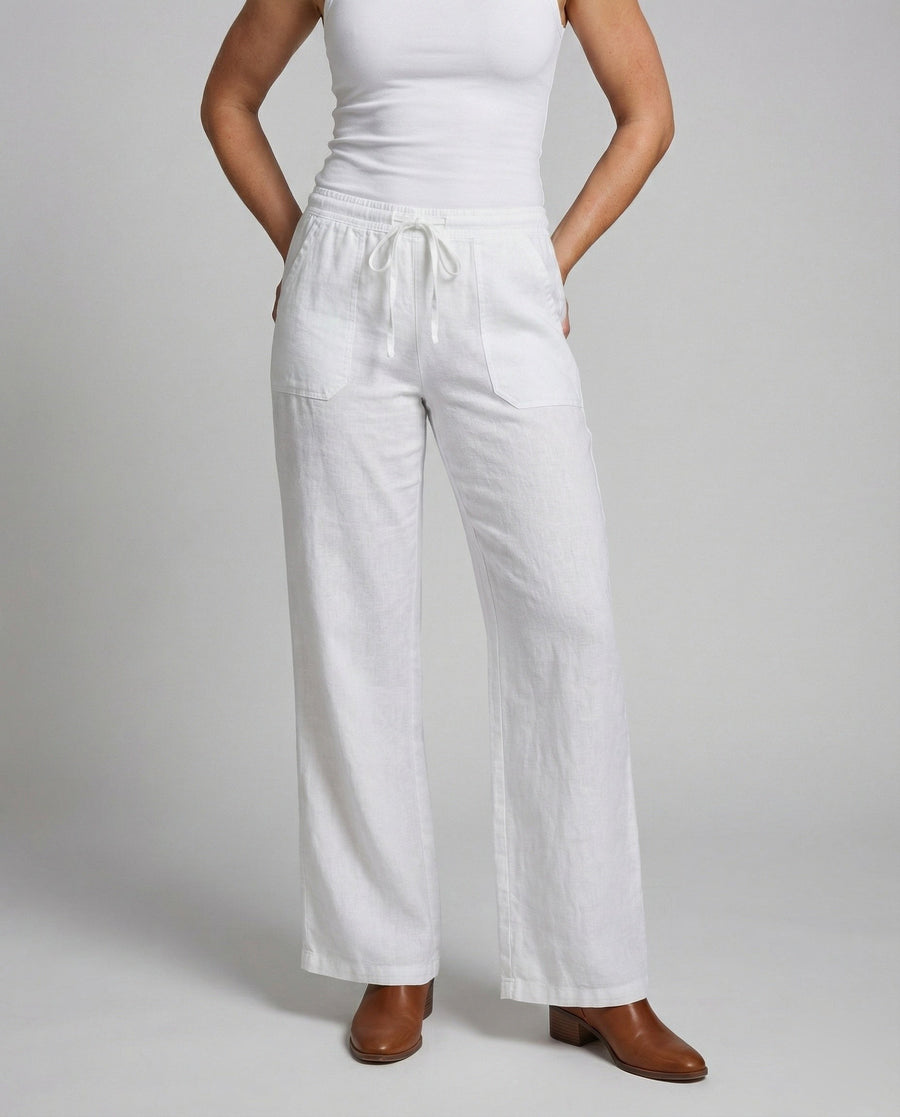 Zora Relaxed Linen Trousers with Wide Leg