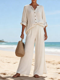 Zuri Airy Linen Blouse in White