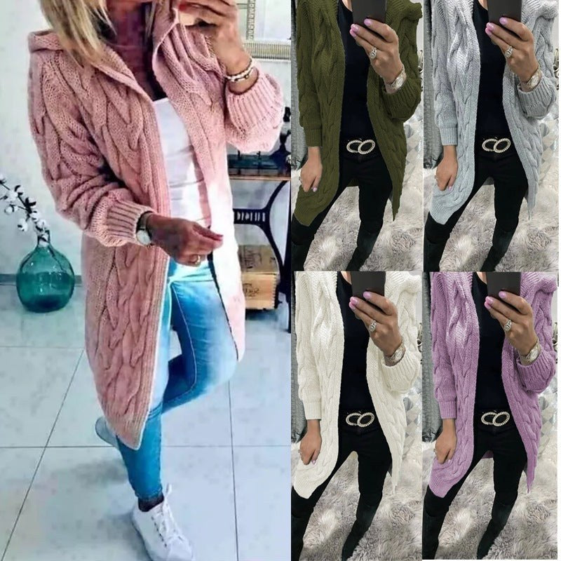 Zuri Elegant Knit Cardigan with Hood