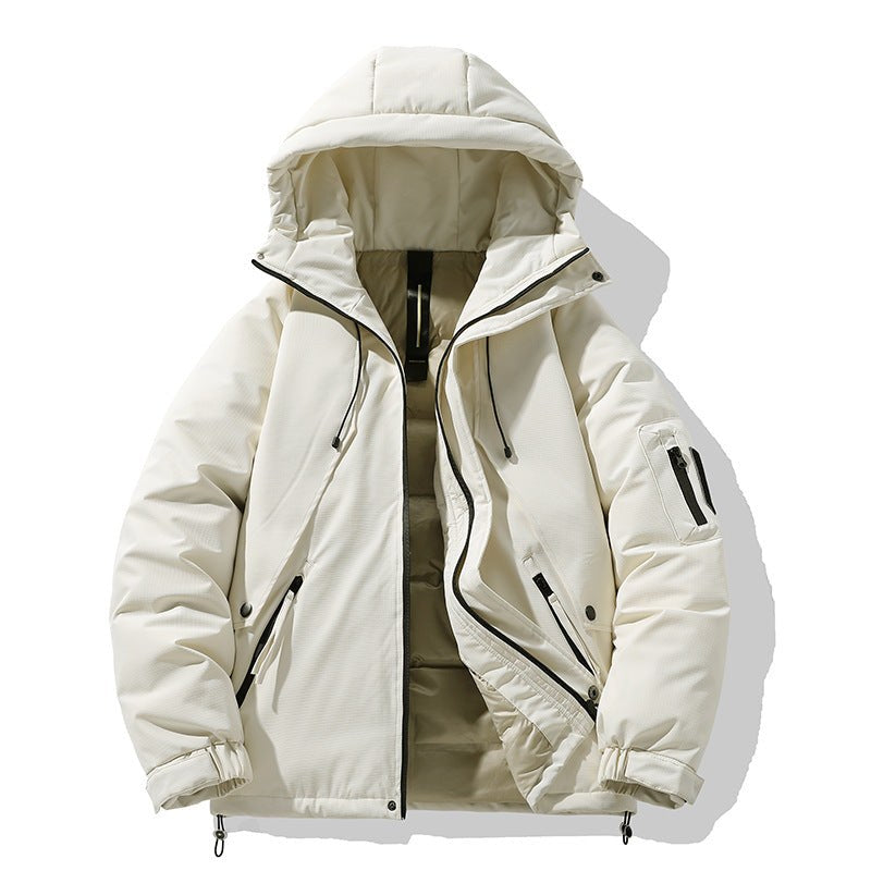Zuri Jacket with Pockets and Hood in Beige