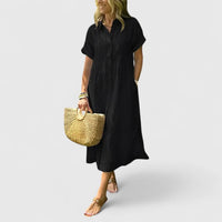 Lydia | Women's Relaxed Striped Shirt Midi Dress